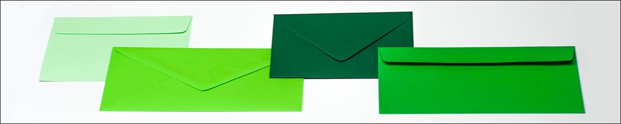Sobres y sobres profesionales de color verde oscuro, C6 y DIN largo, a buen precio en línea.