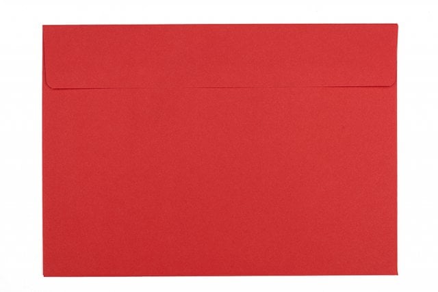 Sobres DIN C5 adhesivos, rojos