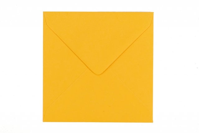 Sobres cuadrados 130x130 mm, amarillo intenso