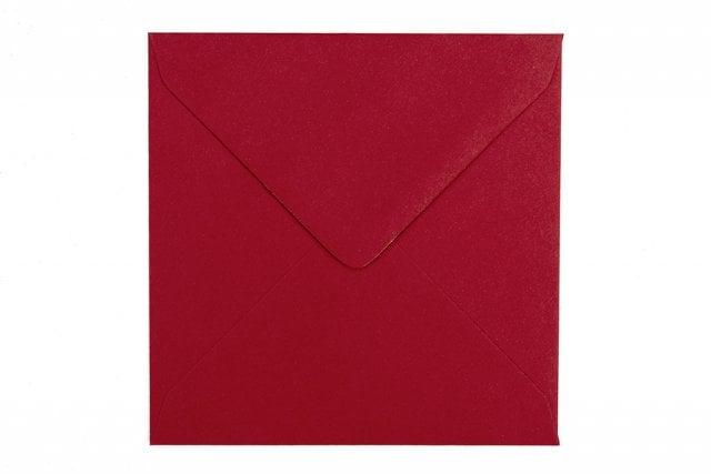 Sobres cuadrados 130x130 mm, rojo oscuro