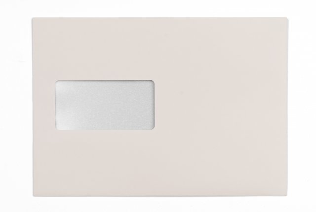 Sobres DIN C5 adhesivos con ventana, impresión crema
