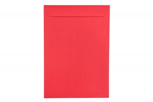 Sobres DIN C4 adhesivos, rojos