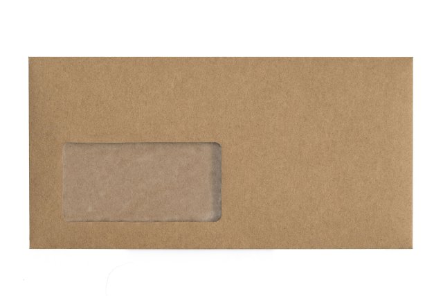 Sobres DIN largo con ventana, papel kraft
