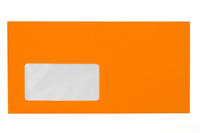 Sobres DIN largo con ventana, naranja neón