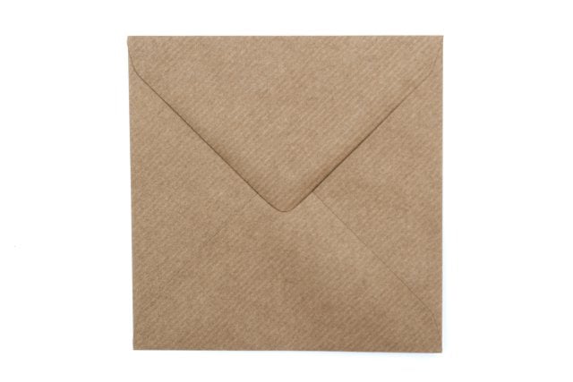 Sobres cuadrados 130x130 mm, papel kraft Natron acanalado