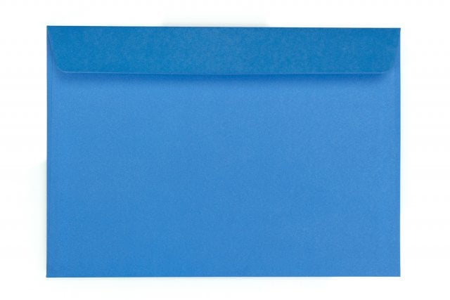 Sobres DIN C5 adhesivos, impresión azul