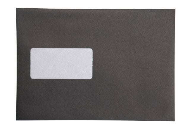 Sobres DIN C5 adhesivos con ventana, impresión en negro