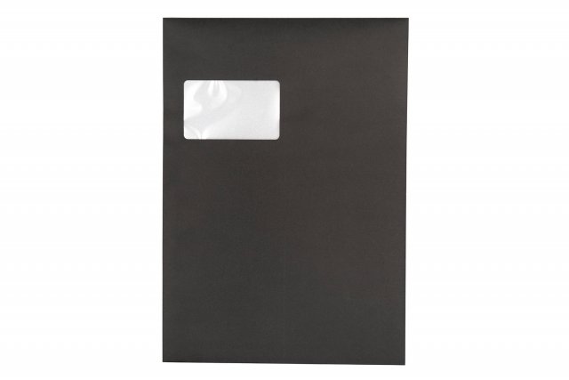 Sobres DIN C4 adhesivos con ventana, impresión en negro
