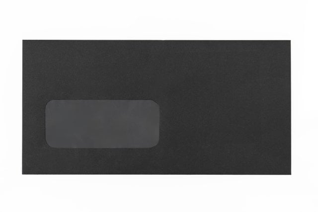 Sobres DIN largo con ventana, negro