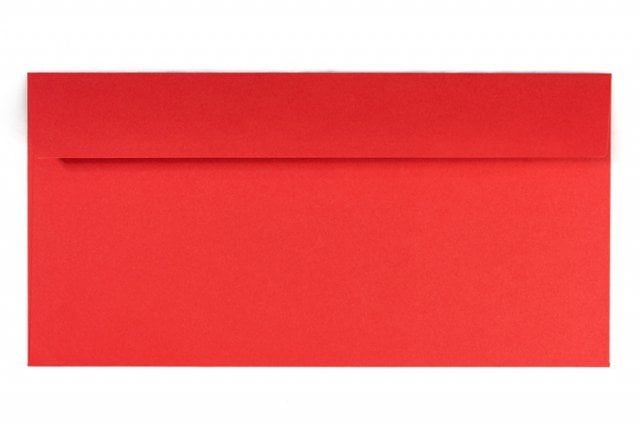 Sobres DIN adhesivo largo, rojo