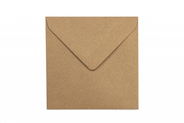 Sobres cuadrados 155x155 mm, papel kraft