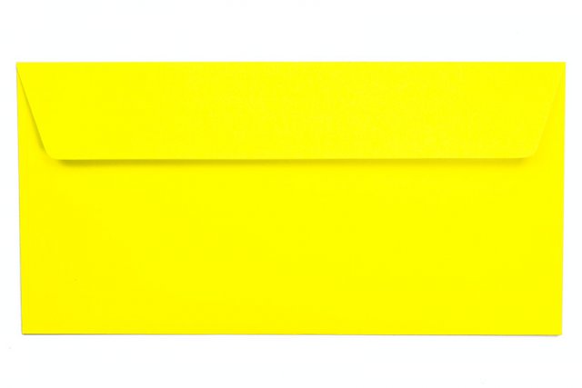 Sobres DIN adhesivo largo, amarillo neón