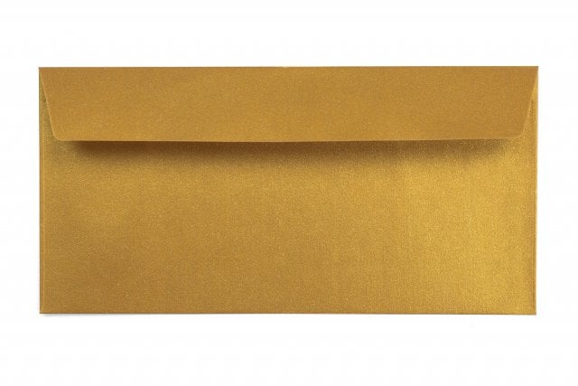 Sobres DIN adhesivo largo, oro