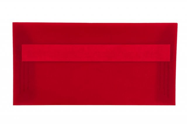 Sobres DIN largo adhesivo, rojo transparente