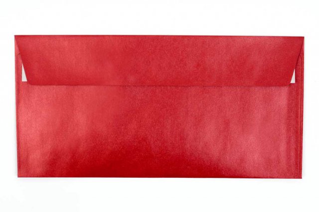 Sobres DIN adhesivo largo, nácar rojo