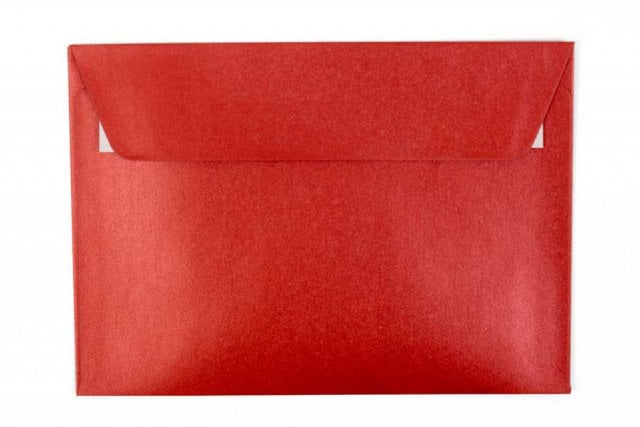 Sobres DIN C6 adhesivos, nácar rojo