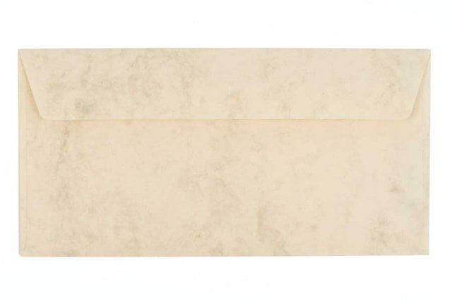Sobres DIN adhesivo largo, crema jaspeado