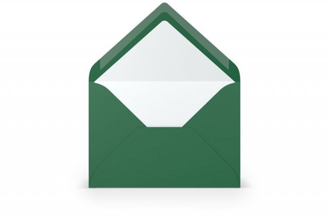 Sobres DIN B6, forrados de verde oscuro