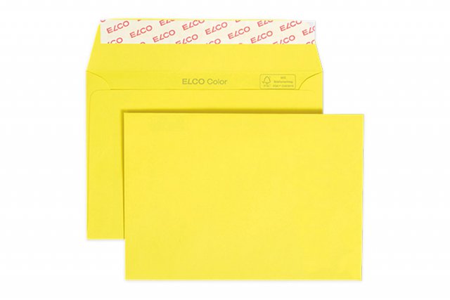 Sobres Elco DIN C6 adhesivos, amarillo intenso