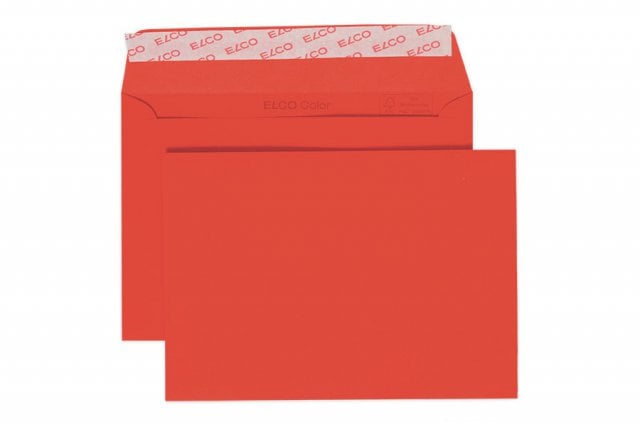 Sobres Elco DIN C6 adhesivos, rojo intensivo