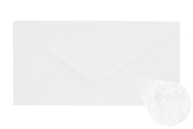 Sobres DIN largos, blancos, textura martillada