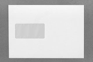 Sobres DIN C5 adhesivos, blancos con ventana