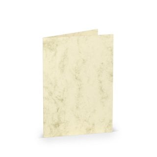 Tarjetas plegables DIN A6, crema jaspeado
