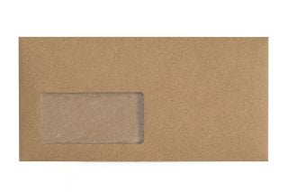 Sobres DIN largo con ventana, papel kraft