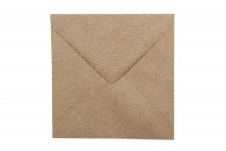 Sobres cuadrados 130x130 mm, papel kraft Natron acanalado
