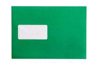Sobres DIN C5 adhesivos con ventana, impresión verde
