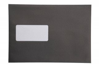 Sobres DIN C5 adhesivos con ventana, impresión en negro