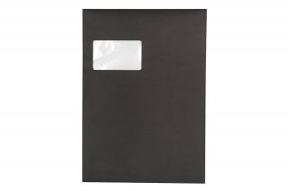Sobres DIN C4 adhesivos con ventana, impresión en negro