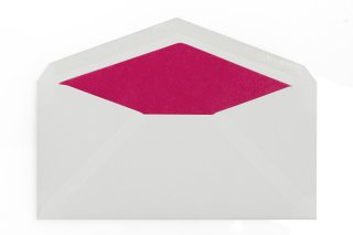 Sobres DIN largos, blancos con forro rosa