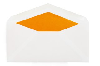 Sobres DIN largos, blancos con forro naranja