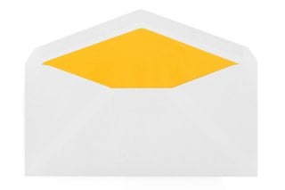 Sobres DIN largos, blancos con forro amarillo