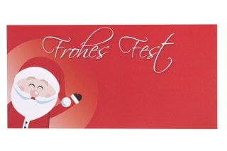Sobres DIN largo, impresión rojo, Navidad Papá Noel