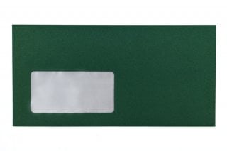 Sobres DIN largo con ventana, impresión verde oscuro