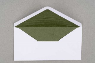 Sobres DIN largos, blancos con forro verde