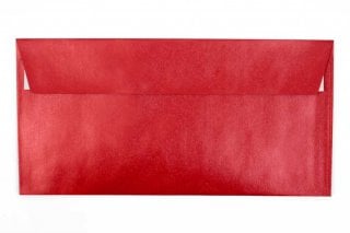 Sobres DIN adhesivo largo, nácar rojo